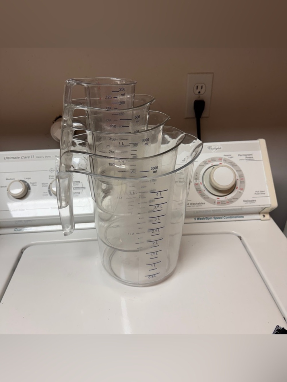 5pc Clear stackable Plastic Measuring Cup Set - Transparent - Picture 6 of 15